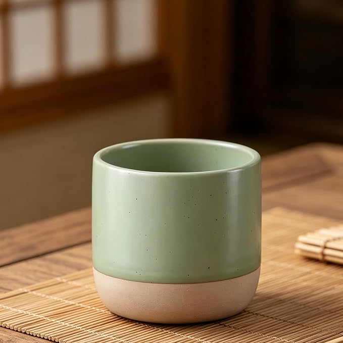 Japanese Ceramic Mug, Vintage Tea Cup, 8oz Cup, No Handle Drinking Cup - Image 3