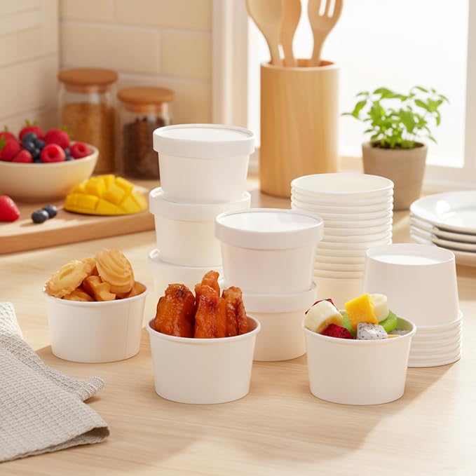 Fulmoon 100 Pack Paper Soup Containers - Image 7