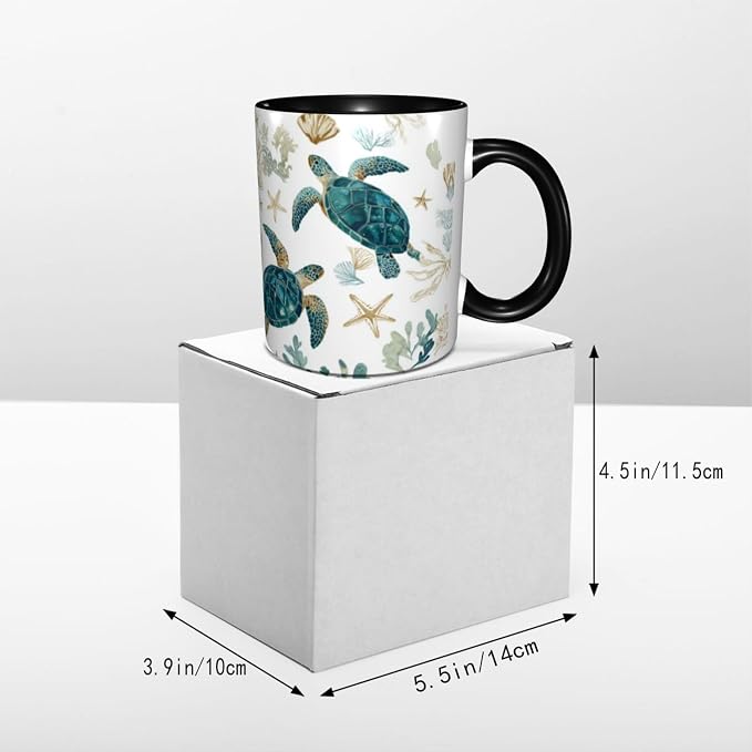 Yrebyou Sea ​​Turtle Coffee Mug 11oz Ceramic Cup - Image 5