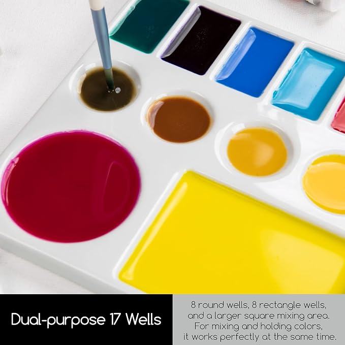 MEEDEN Studio Ceramic Paint Palette, Porcelain Watercolor Palette - Image 4
