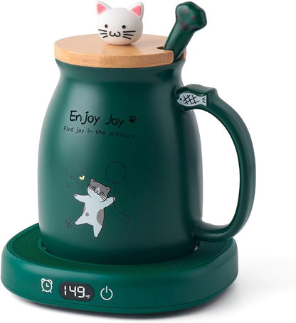 Cat Mug Warmer Set, Electric Heated Coffee Cup Warmer by SmartTool%E2%80%A2BetterLife