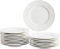 OMAYKEY 6 Inch Ceramic Dessert Plates Set of 18, Small Salad Plates, Porcelain Round Shaped Dinner Plates, Appetizer Plates for Cake Waffles Snacks Side Dish, Oven Microwave Dishwasher Safe, White