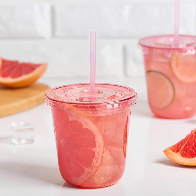 50 Sets - 12oz Pink Plastic Cups - Image 4