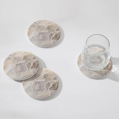Set of 6 Abstract Marble Coasters - Image 3