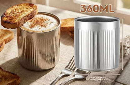 AOKZOE Vintage Coffee Cup, 304 Stainless Steel Double-Wall Insulated Tumbler - Image 4