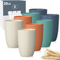 Wrova Wheat Straw Cups 8 PCS Good Alternative to Plastic Reusable Cups 20 oz by WROVA