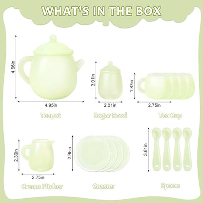 MCGMITT Tea Party Set for Toddler 3-5, Includes Teapot, 4 Tea Cups and Coasters - Image 5