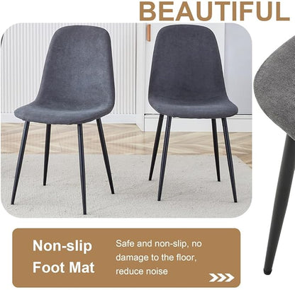 Round Dining Table Set for 6, 47'' Wood Dining Table with Chairs, Easy Assembly, for Kitchen