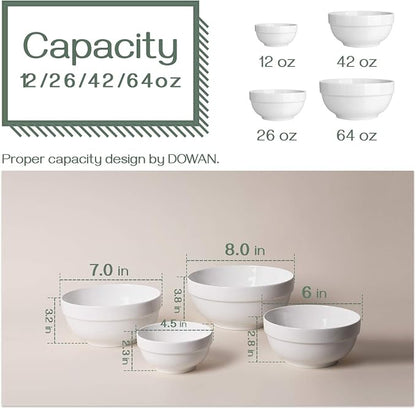 DOWAN Serving Bowls, 64/42/22/12 Oz Serving Dishes - Image 5