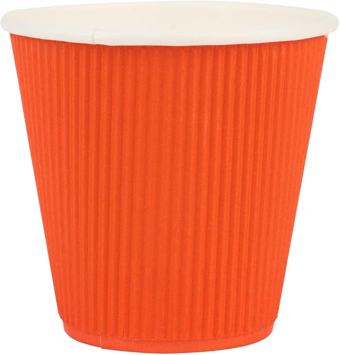 Restaurantware 8 Ounce Double Wall Disposable Coffee Cups, 500 Insulated Orange - Image 2