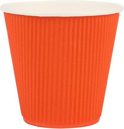 Restaurantware 8 Ounce Double Wall Disposable Coffee Cups, 500 Insulated Orange - Image 2