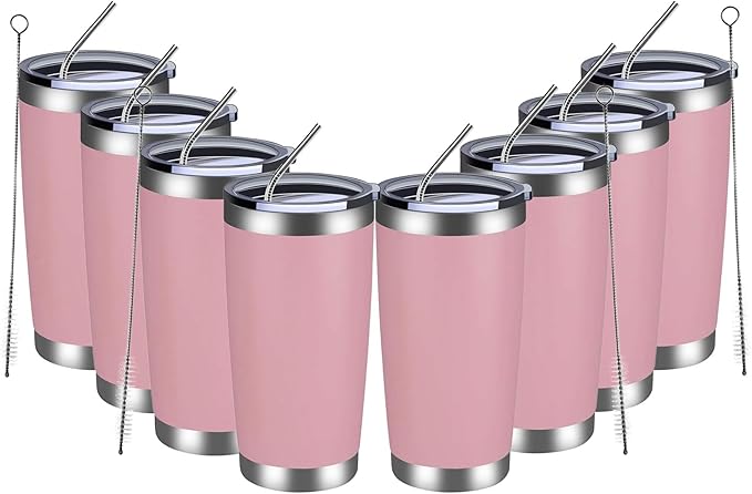 MEWAY 20oz Tumbler 8 Pack Double Wall Vacuum Insulated Travel Mug Bulk by MEWAY