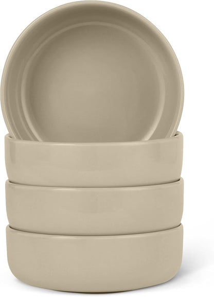 Amazon Basics Glazed Stoneware Bowls, 4-Piece Set, Microwave and Dishwasher-Safe by AmazonBasics