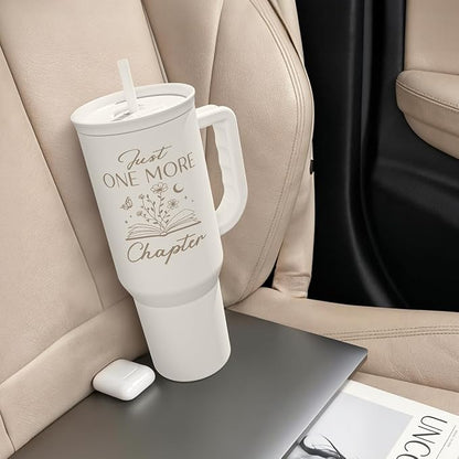 SANDJEST Book Lover Gifts for Women, Just One More Chapter Tumbler - Image 8