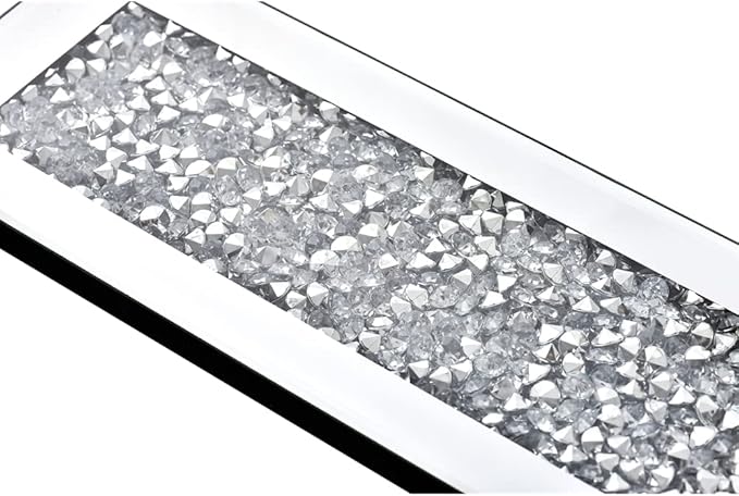 Pibeyer Crystal Crush Diamond Wall Candle holder set of 2, Rectangle Silver Mirrored Candle Sconces, Home Wall decoration for Living Room,Dining Room & Bedroom