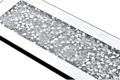 Pibeyer Crystal Crush Diamond Wall Candle holder set of 2, Rectangle Silver Mirrored Candle Sconces, Home Wall decoration for Living Room,Dining Room & Bedroom