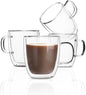 BTaT- Double Walled Glass Coffee Mugs, 12 oz, Glass Coffee Cups by BrewToATea