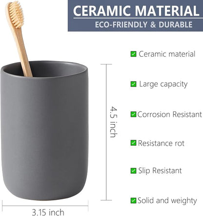 Matte Grey Toothbrush Holders for Bathrooms - Image 7