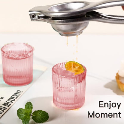 JOVGANK Mini Pink Shot Glasses Set of 6 – 1.5oz Small Vintage Ribbed Glassware - Image 3