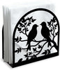 Birds on Branch Decorative Black Metal Napkin Holder for Table, 4.9" x 4.9" x 1.9" Standing Napkin Holder for Home Kitchen Restaurant Picnic Party Coffee Bar Dining Room