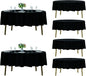 Fokitut 6 Pack Round Tablecloth, 70 Inch, Stain Resistant and Wrinkle Polyester Table Cloth, Fabric Table Cover for Kitchen Dining, Wedding, Party, Holiday Dinner-Black