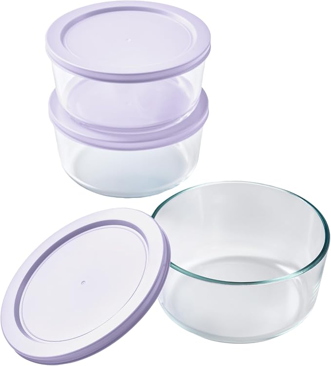 6-Piece Glass Food Storage Containers Set | 4-Cup, Leakproof | Microwave - Image 3