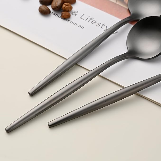 5.1 Inches Satin Black SS18/10 Teaspoon, Small Tea Spoon, Espresso Spoon - Image 4