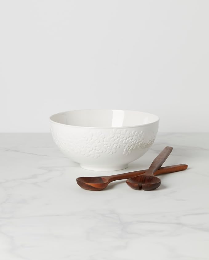 Kate Spade New York Blossom Lane Salad Bowl & Servers, 3.75 LB - Image 2