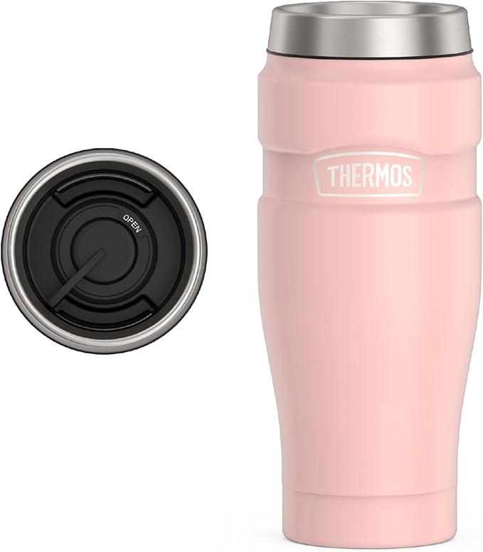 THERMOS Stainless King Stainless Steel Tumbler, Matte Pink | Vacuum-Insulated by Thermos