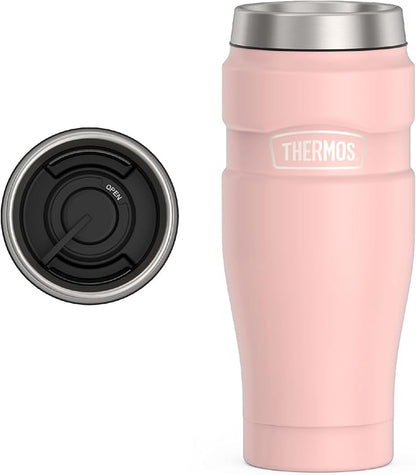 THERMOS Stainless King Stainless Steel Tumbler, Matte Pink | Vacuum-Insulated by Thermos