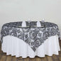 Efavormart Black Damask Flocking Square Tablecloth Overlay 90"x90" Square by efavormart