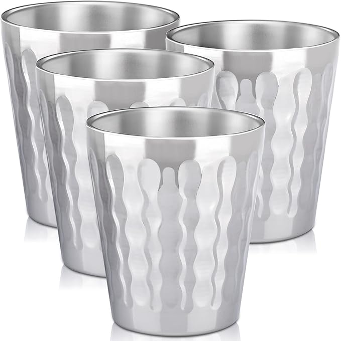 Beasea 10oz Stainless Steel Cups, 4 Pack Double Wall Metal Stackable Insulated by Beasea