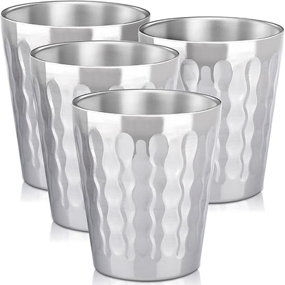 Beasea 10oz Stainless Steel Cups, 4 Pack Double Wall Metal Stackable Insulated by Beasea