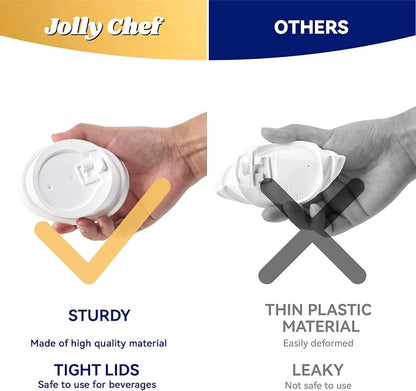 JOLLY CHEF 100 Pack 10 oz Paper Coffee Cups - Image 3