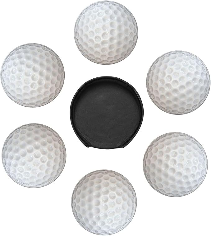 Coasters for Drinks with Holder Round Leather Coasters Set of 6 Cups Mugs Mat - Image 3