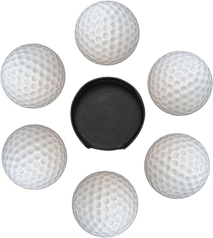 Coasters for Drinks with Holder Round Leather Coasters Set of 6 Cups Mugs Mat - Image 3