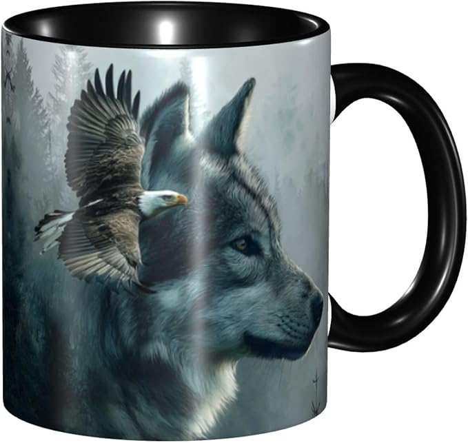 Yrebyou Wolf Coffee Mug 11oz Ceramic Cup by Yrebyou