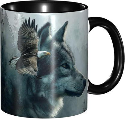 Yrebyou Wolf Coffee Mug 11oz Ceramic Cup by Yrebyou
