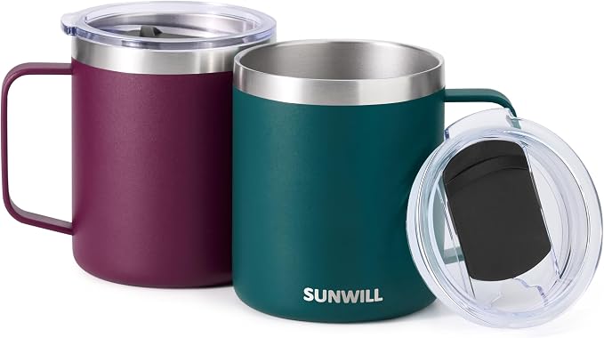 SUNWILL Travel Coffee Mug Set of 2, Insulated Tumbler - Image 2