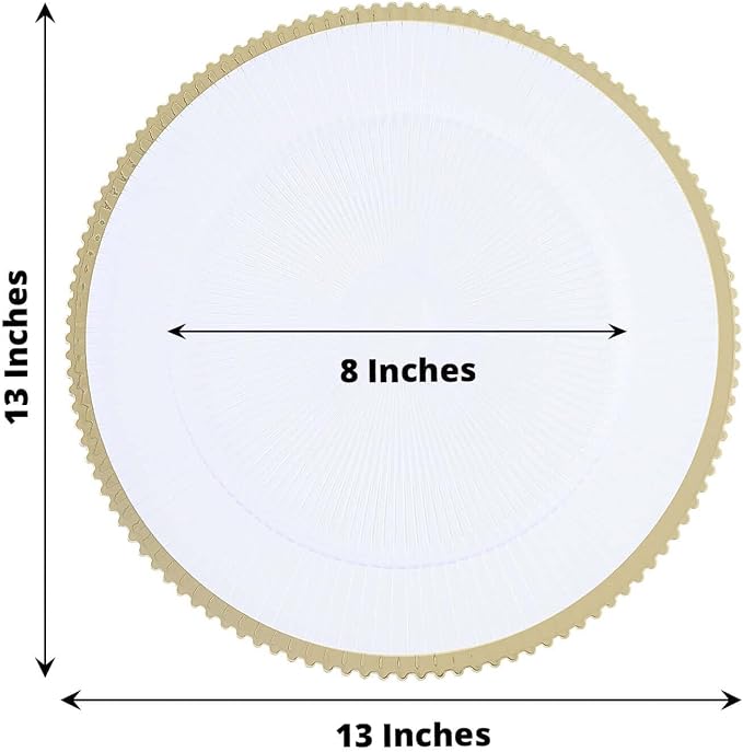 Efavormart 6 Pack | 13" Round Starburst Pattern Clear Plastic Charger Plates - Image 3