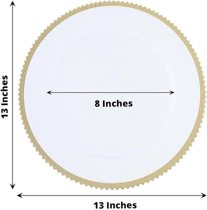 Efavormart 6 Pack | 13" Round Starburst Pattern Clear Plastic Charger Plates - Image 3