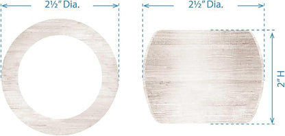Split P Sun Washed Cuff Napkin Ring Set of 4 | Rustic Cream Mango Wood Napkin Holders with Antique Finish | 2" x 2.5" | Farmhouse, Coastal & Boho Table Decor