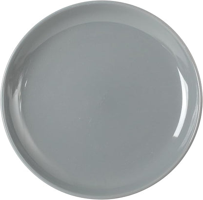 Gibson Home Rockaway 12 Piece Plates and Bowls Matte Outside/Shiny Inside Glaze Service for 4 Dinnerware Set - Blue - Dishwasher and Microwave Safe