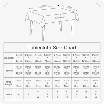 BALCONY & FALCON Rectangle Tablecloth 95" x 55" Washable Wrinkle Resistant and Water Proof Table Cloth Decorative Linen Fabric Tablecloths for Dining Parties Kitchen Wedding and Outdoor Use