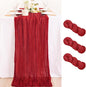 3 Pack Red Cheesecloth Table Runner 10ft Boho Gauze Annniversary Decor | by MLMC
