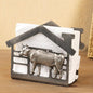 Metal Napkin Holder for Table, Antique Cow Farm Style, Rustic Vertical Tissue Napkins Holder for Paper Napkins (Cow/Black)