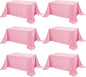 6-Pack Pink Tablecloths for Rectangle Tables, 90 x 156 Inches, Stain-Resistant Polyester Fabric for 8 Foot Tables - Washable Table Covers for Weddings, Banquets, Birthday Parties, Events