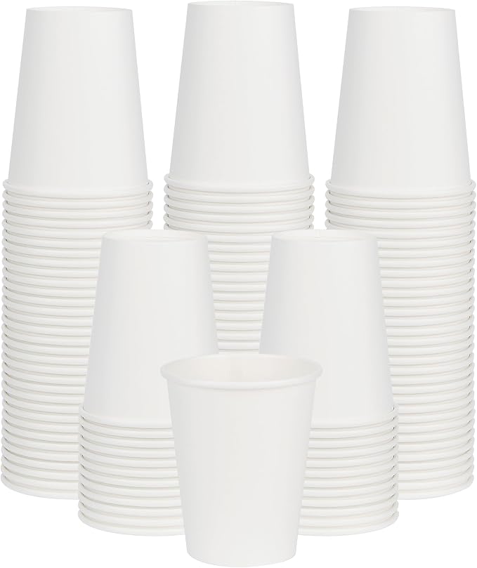 8 oz Coffee Cups 100 Pack, Disposable Paper Cups 8 oz, Hot Beverage Drinking by ECOEXTRA