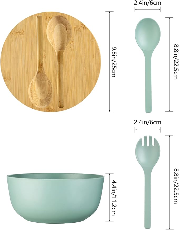 Bamboo Fiber 10 ″ Large Salad Serving Bowl Set - Image 2