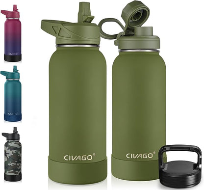 CIVAGO 32 oz Insulated Stainless Steel Water Bottle by CIVAGO